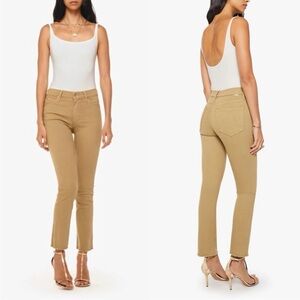 Mother The Mid Rise Dazzler Ankle Fray Jeans in Play Date Prairie Sand Size 30